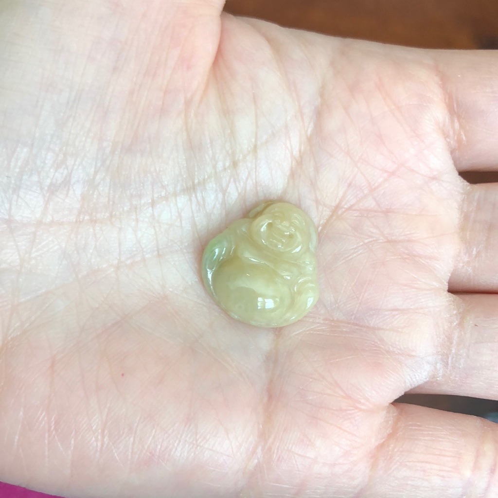 Small Happy Laughing Buddha Natural Jade Pendant 195$